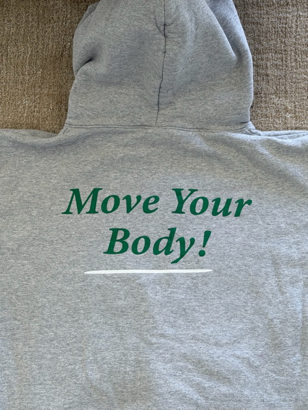 Sporty & Rich Heather Gray Hoodie “move your body”